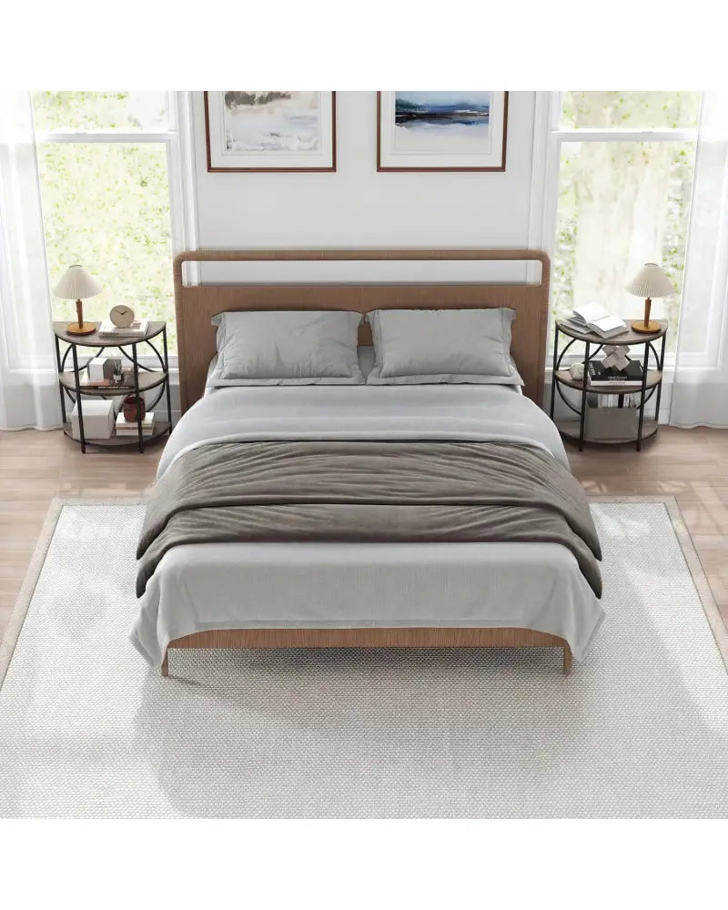 Narrow Side Table with Study Metal Frame and Storage Shelves-Gray - Gray - End & Side Tables