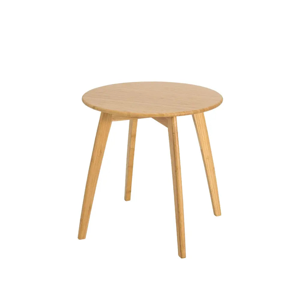 Natural Modern Stylish Bamboo Round End Table with 20 Inch Round Tabletop-Natural - Natural - End & Side Tables