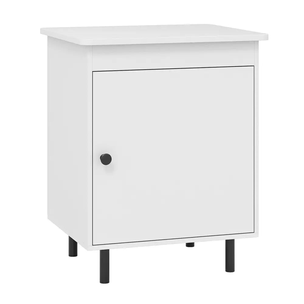 Nightstand Mid Century End Tables with Door-1 Pieces - White - Nightstands