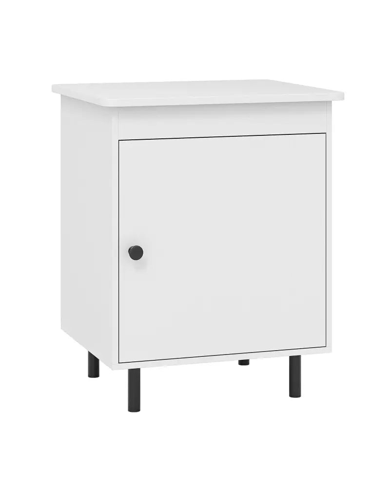 Nightstand Mid Century End Tables with Door-1 Pieces - White - Nightstands
