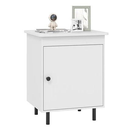 Nightstand Mid Century End Tables with Door-1 Pieces - White - Nightstands