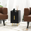 Nightstand Side Tables with 2 Drawers and 2 USB Ports-Black - Black - Nightstands