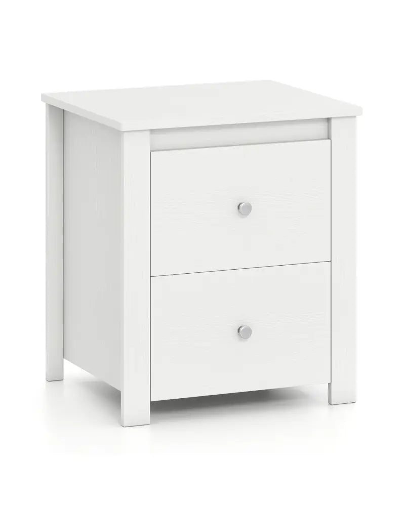 Nightstand with 2 Drawers & Storage for Bedroom Living Room Small Spaces-White - White - Nightstands