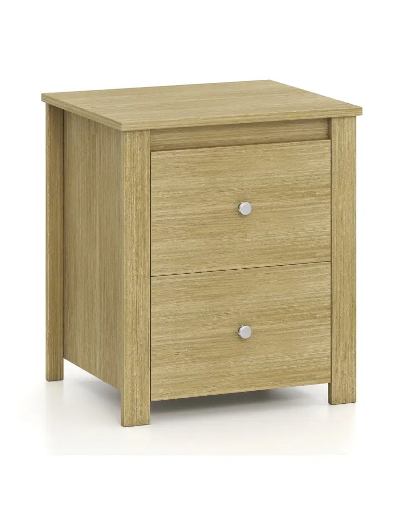Nightstand with 2 Drawers & Storage for Bedroom Living Room Small Spaces-Natural - Natural - Nightstands