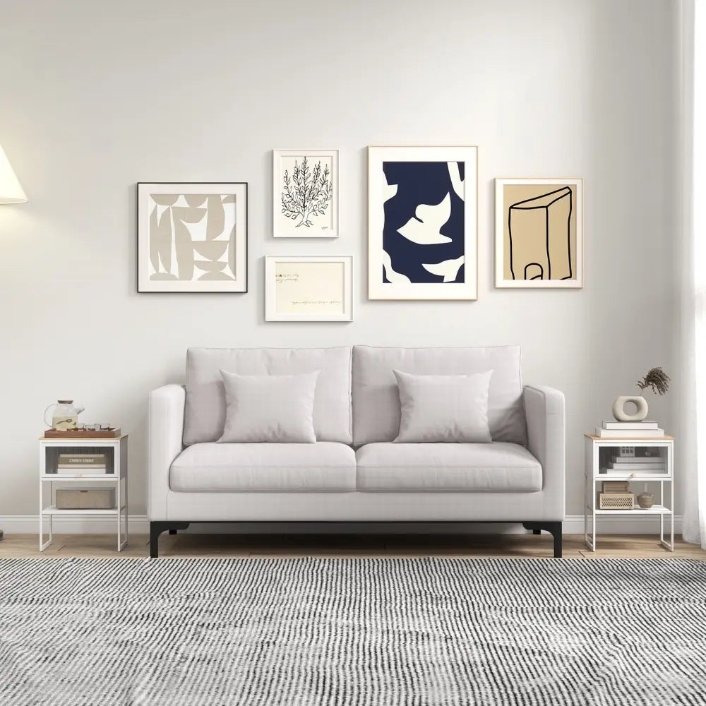 Nightstand with Flip up Door Storage Shelf-White - White - Nightstands