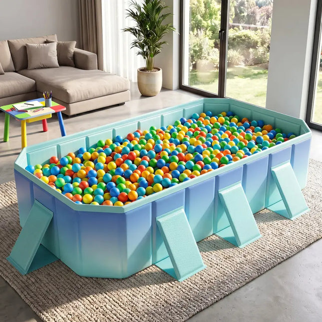 Non-Inflatable Swimming Pool Portable Around Ground Pool with 24 Wall Panels-Gradient - Green Gradient - Swimming Pools