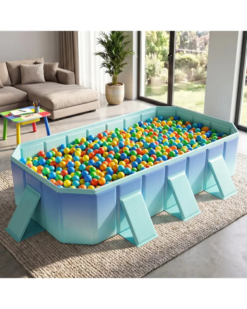 Non-Inflatable Swimming Pool Portable Around Ground Pool with 24 Wall Panels-Gradient - Green Gradient - Swimming Pools
