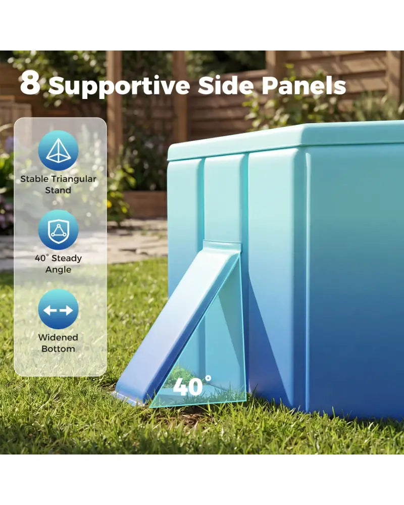 Non-Inflatable Swimming Pool Portable Around Ground Pool with 8 Support Panels-Gradient - Green Gradient - Swimming