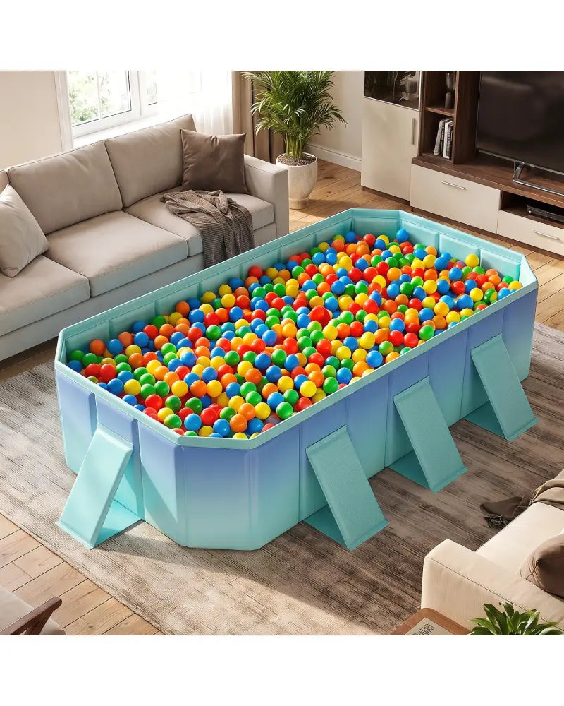 Non-Inflatable Swimming Pool Portable Around Ground Pool with 8 Support Panels-Gradient - Green Gradient - Swimming