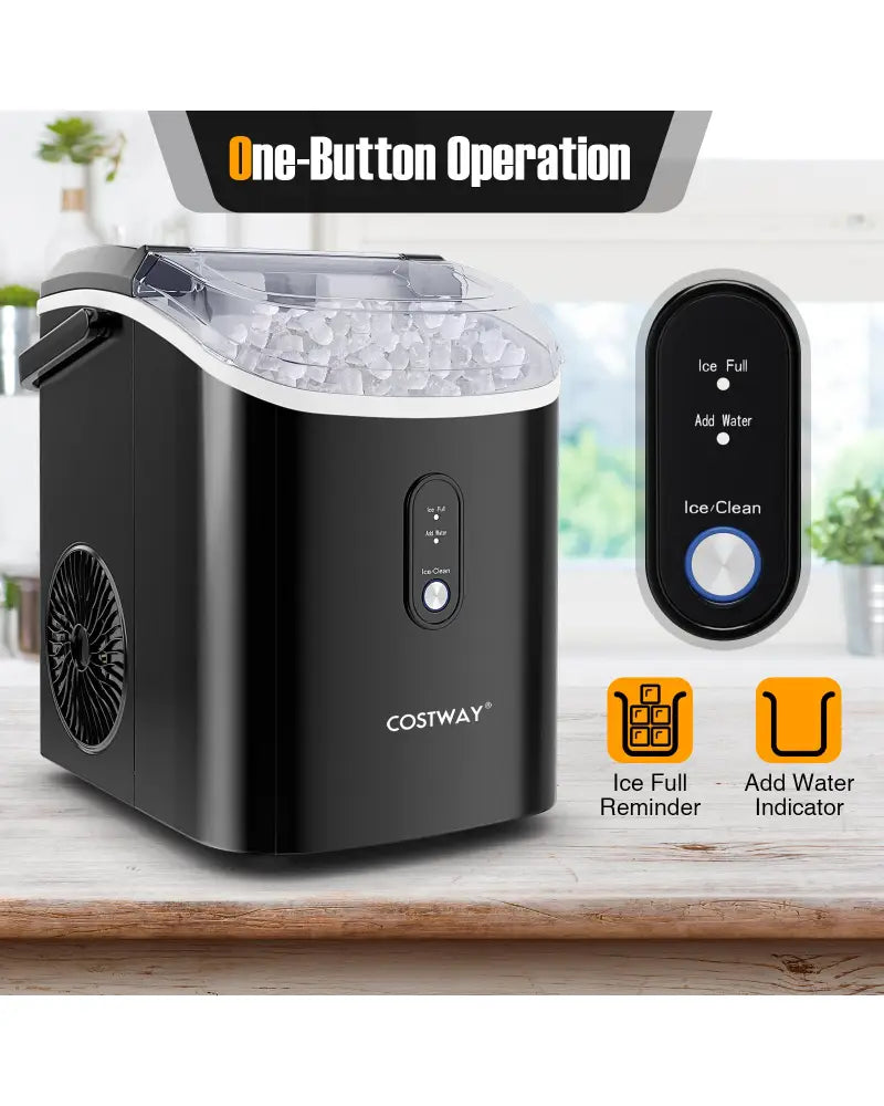 Nugget Countertop Ice Maker with Soft Chewable Pellet Ice-Black - Black - Ice Makers