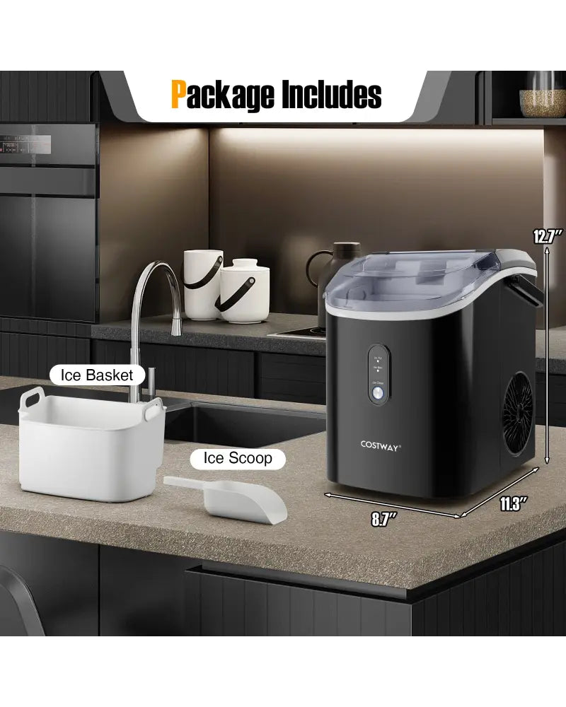 Nugget Countertop Ice Maker with Soft Chewable Pellet Ice-Black - Black - Ice Makers