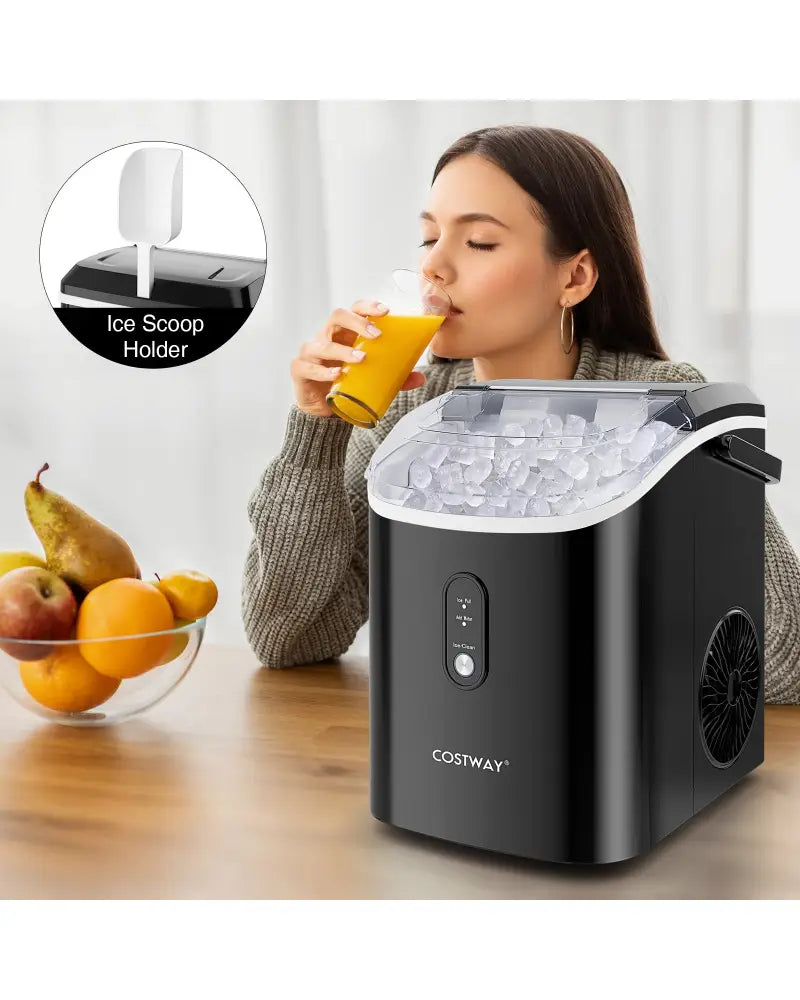 Nugget Countertop Ice Maker with Soft Chewable Pellet Ice-Black - Black - Ice Makers
