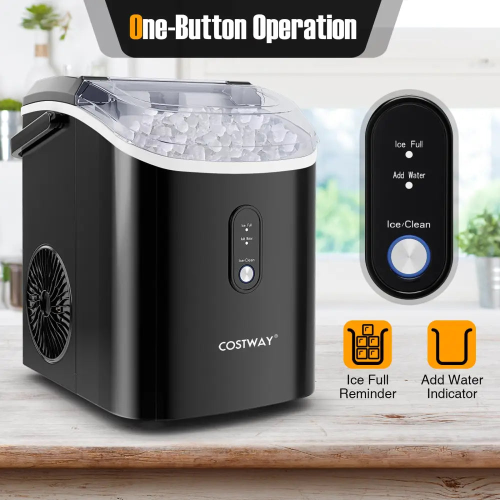 Nugget Countertop Ice Maker with Soft Chewable Pellet Ice-Black - Black - Ice Makers