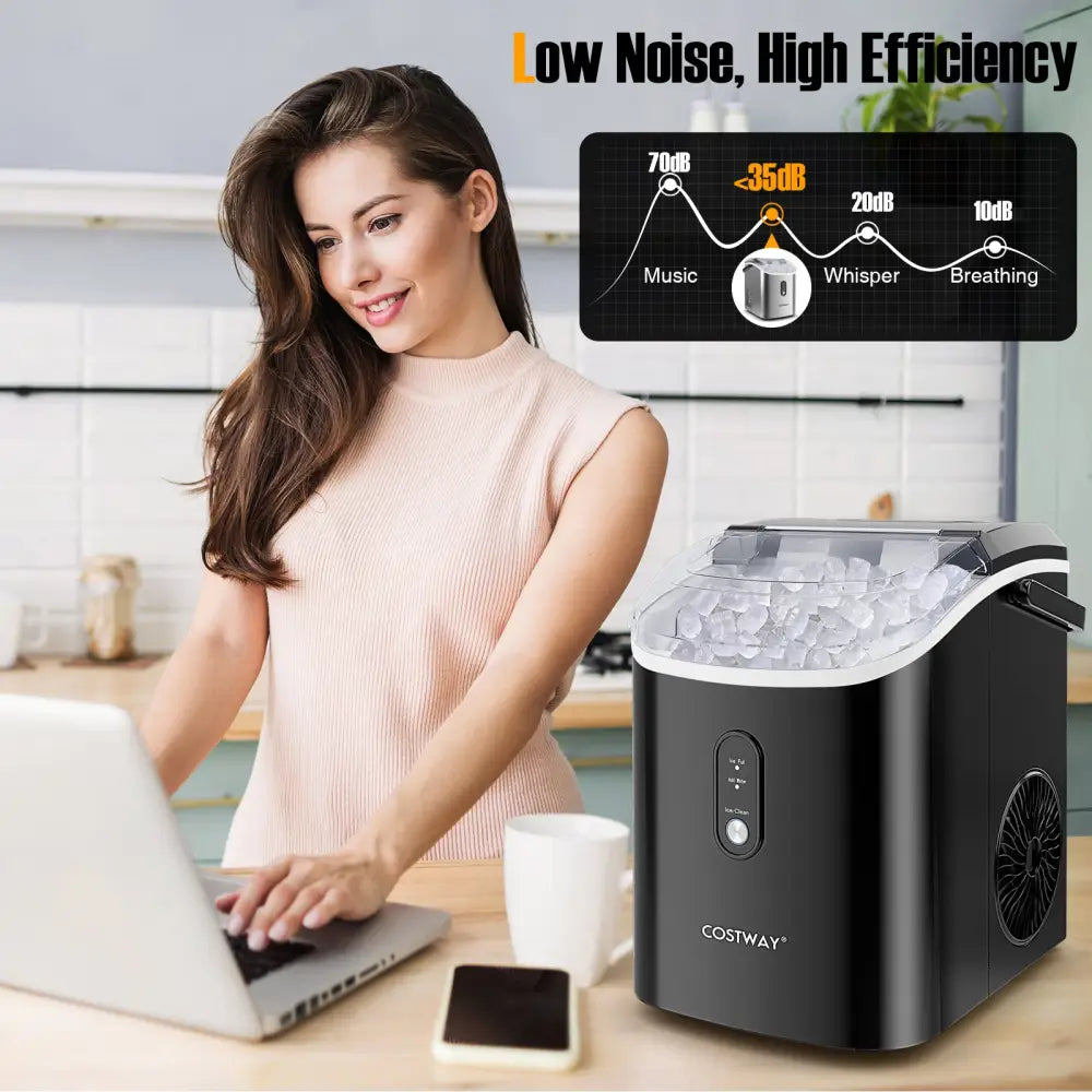 Nugget Countertop Ice Maker with Soft Chewable Pellet Ice-Black - Black - Ice Makers