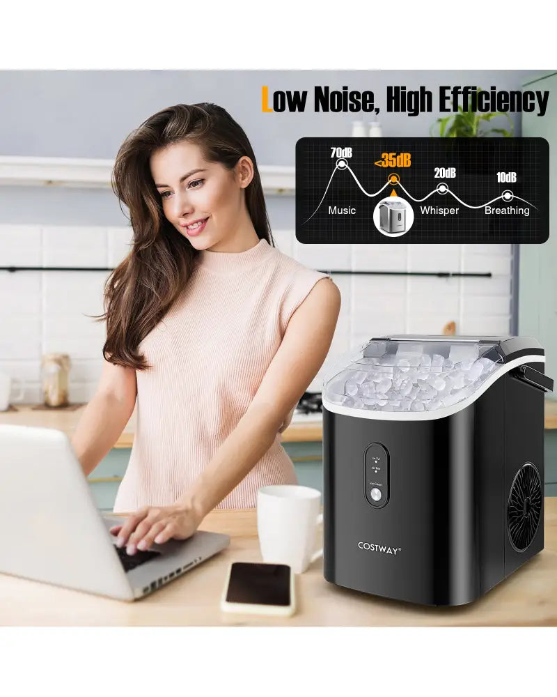 Nugget Countertop Ice Maker with Soft Chewable Pellet Ice-Black - Black - Ice Makers
