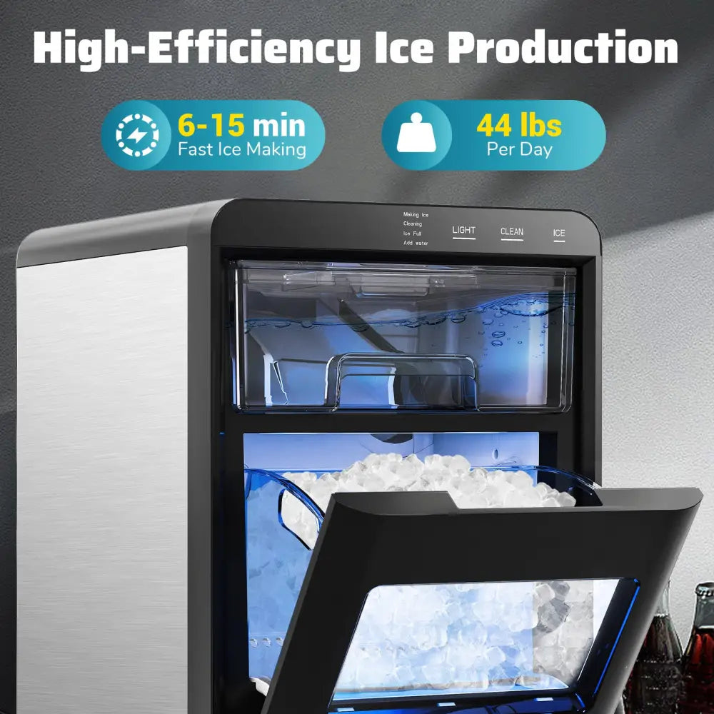 Nugget Ice Maker Countertop with Soft Chewable Pellet-Black - Black - Ice Makers
