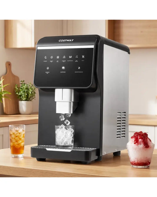 Nugget Ice Maker with Self Dispensing 80 LBS Per Day Chewable Pellet Ice Machine - Black - Ice Makers