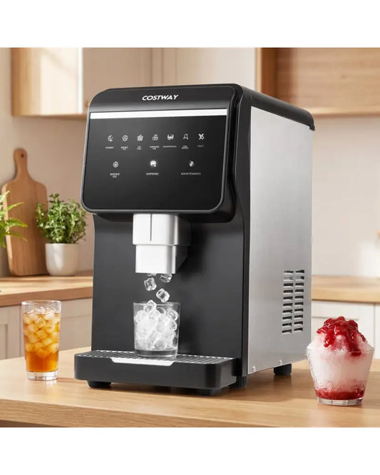 Nugget Ice Maker with Self Dispensing 80 LBS Per Day Chewable Pellet Ice Machine - Black - Ice Makers