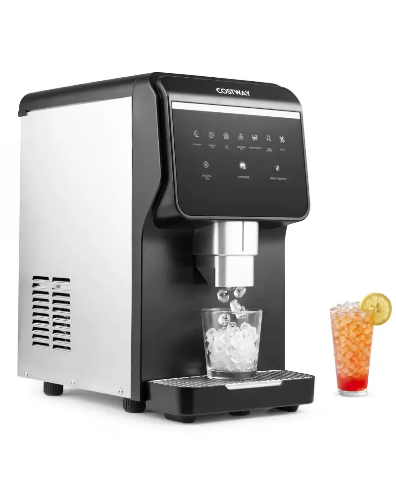 Nugget Ice Maker with Self Dispensing 80 LBS Per Day Chewable Pellet Ice Machine - Black - Ice Makers