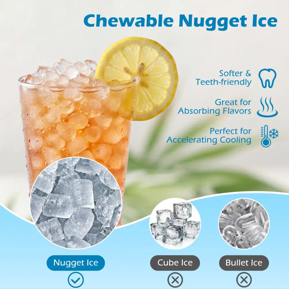 Nugget Ice Maker with Self Dispensing 80 LBS Per Day Chewable Pellet Ice Machine - Black - Ice Makers