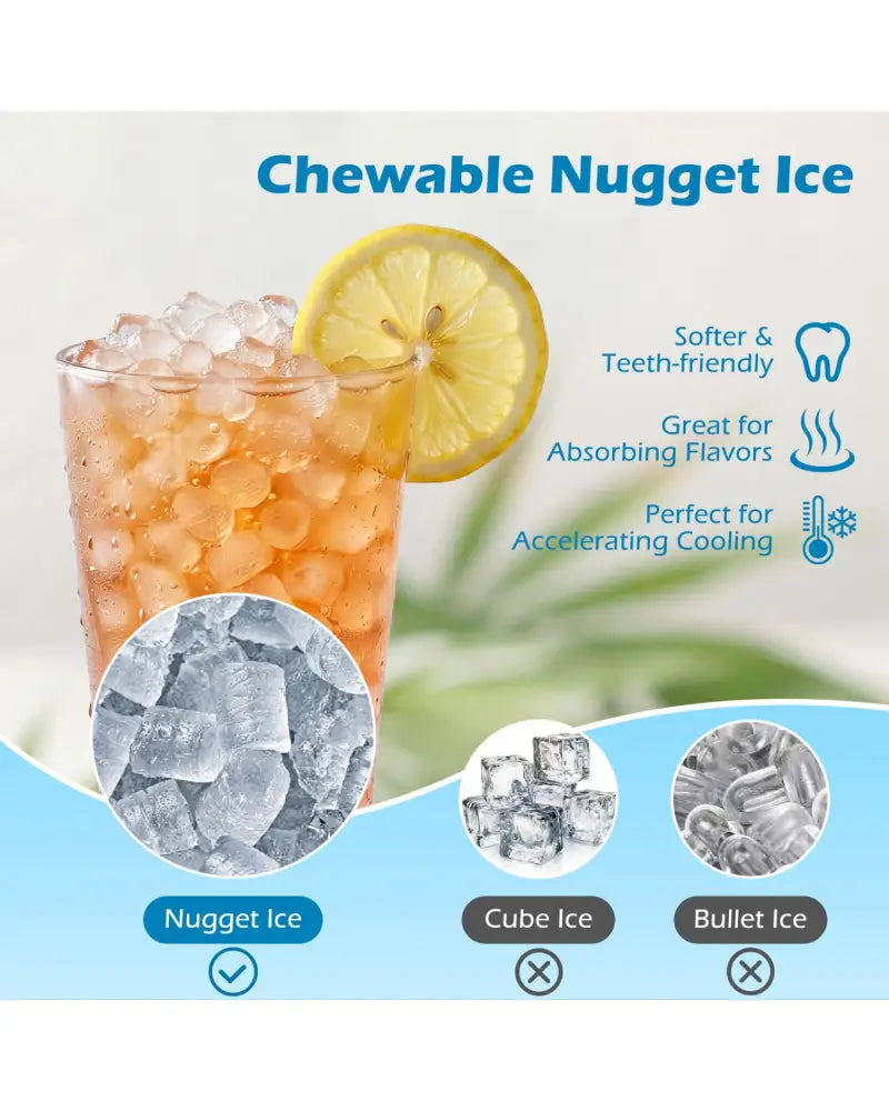 Nugget Ice Maker with Self Dispensing 80 LBS Per Day Chewable Pellet Ice Machine - Black - Ice Makers