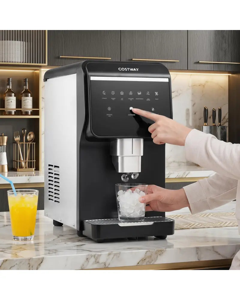 Nugget Ice Maker with Self Dispensing 80 LBS Per Day Chewable Pellet Ice Machine - Black - Ice Makers