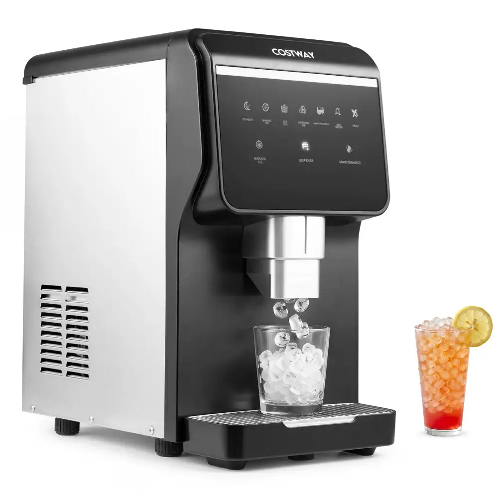 Nugget Ice Maker with Self Dispensing 80 LBS Per Day Chewable Pellet Ice Machine - Black - Ice Makers