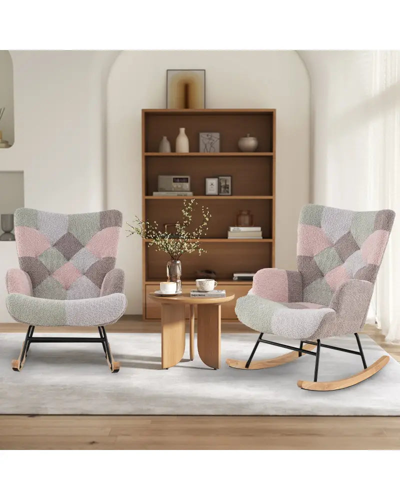 Nursery Rocking Chair with Ergonomic Armrests and High Backrest for Living Room - Accent Chairs