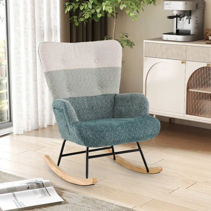 Nursery Rocking Chair with Ergonomic Armrests and High Backrest - Accent Chairs