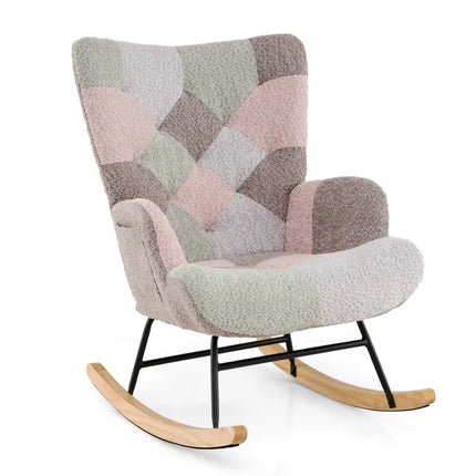 Nursery Rocking Chair with Ergonomic Armrests and High Backrest for Living Room - Accent Chairs
