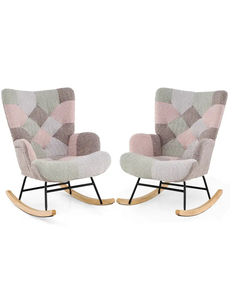 Nursery Rocking Chair with Ergonomic Armrests and High Backrest for Living Room - Accent Chairs