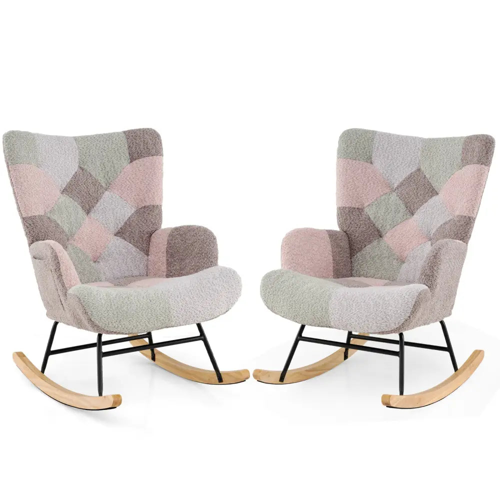 Nursery Rocking Chair with Ergonomic Armrests and High Backrest for Living Room - Accent Chairs