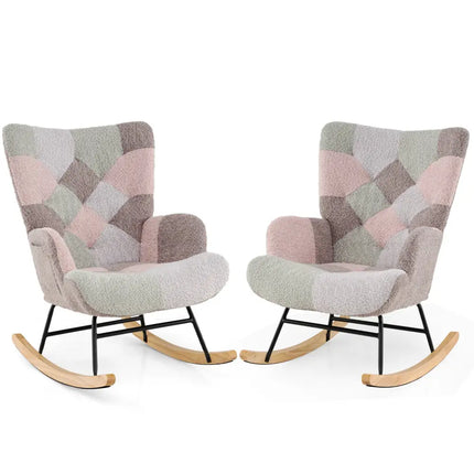 Nursery Rocking Chair with Ergonomic Armrests and High Backrest for Living Room - Accent Chairs