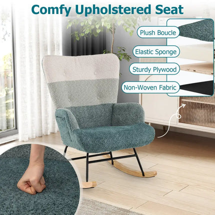 Nursery Rocking Chair with Ergonomic Armrests and High Backrest - Accent Chairs