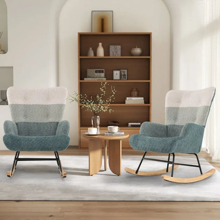Nursery Rocking Chair with Ergonomic Armrests and High Backrest - Accent Chairs
