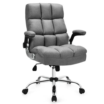 Office Furniture Set: 48 Inches x 36 Inches Mobile Whiteboard + Criss Cross Legged Chair + Linen Upholstered Executive