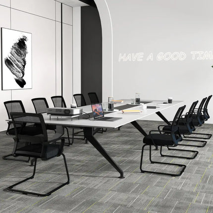 Office Guest Chair with Lumbar Support for Waiting Room-2 Pieces - Black - Mesh Chairs