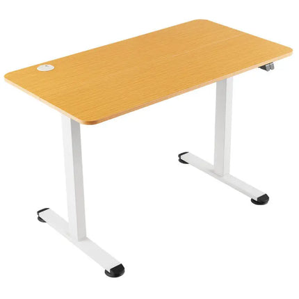 Office Set with 5-Tier Bamboo Ladder Shelf and Electric Standing Computer Desk - Home Office