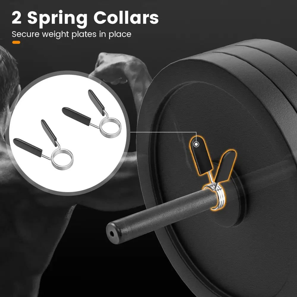 Olympic Hex Trap Bar with 2 Spring Collars and Foldable Handle-Black - Black - Weights Accessories