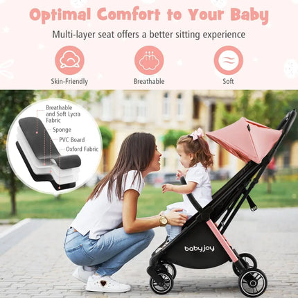 One - Hand Folding Portable Lightweight Stroller with Aluminum Frame - Oasis Home Essentials