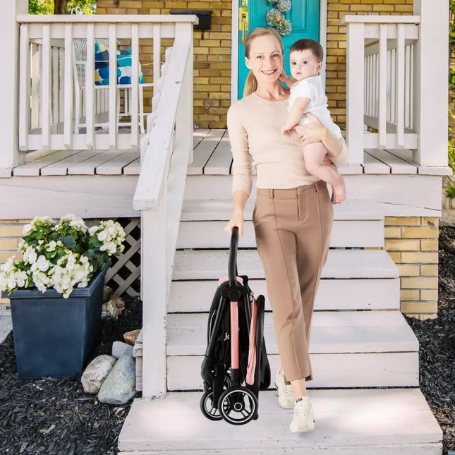 One - Hand Folding Portable Lightweight Stroller with Aluminum Frame - Oasis Home Essentials