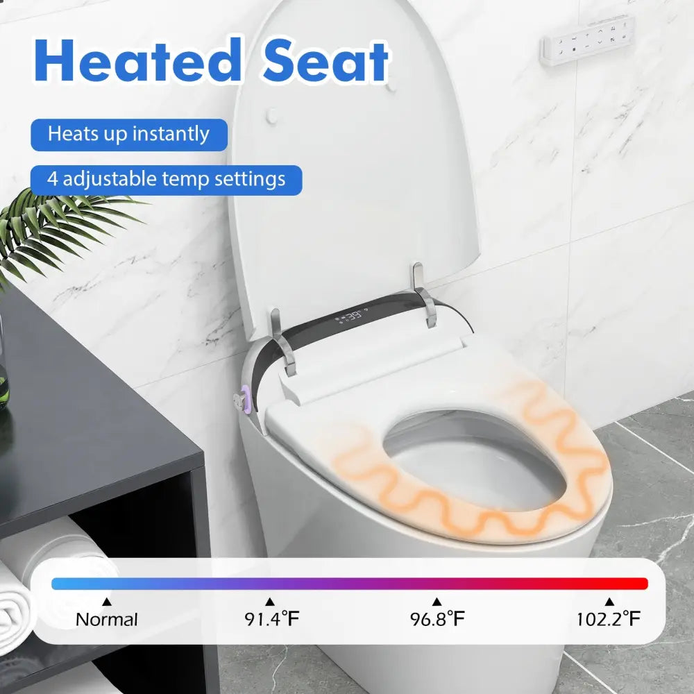 One-Piece Elongated Smart Toilet Bidet 1.28 GPF Dual-flush - Toilet