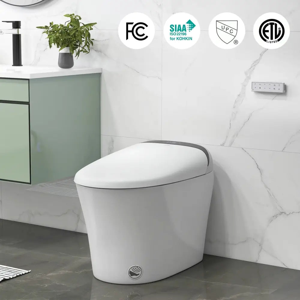 One-Piece Elongated Smart Toilet Bidet 1.28 GPF Dual-flush - Toilet