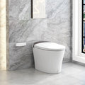 One-Piece Smart 1.16 GPF Elongated Bidet Toilet Seat with Night Light-White - White - Toilet