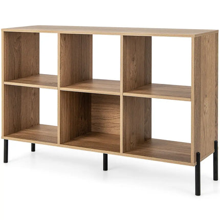 Open-Back Bookshelf with Drawer for Study-Natural - Natural - Bookcases