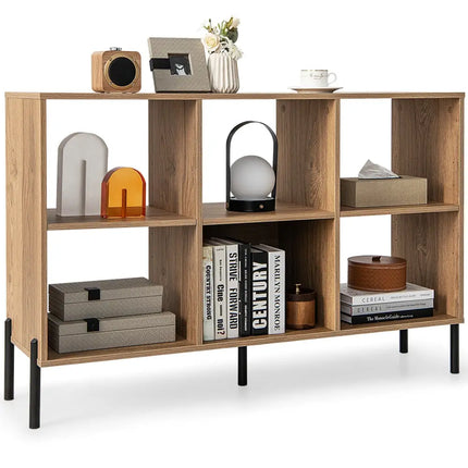 Open-Back Bookshelf with Drawer for Study-Natural - Natural - Bookcases