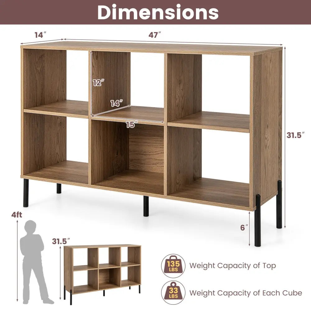 Open-Back Bookshelf with Drawer for Study-Natural - Natural - Bookcases