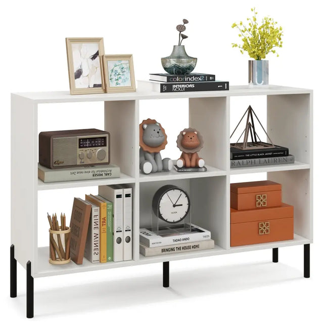 Open-Back Bookshelf with Drawer for Study-White - White - Bookcases