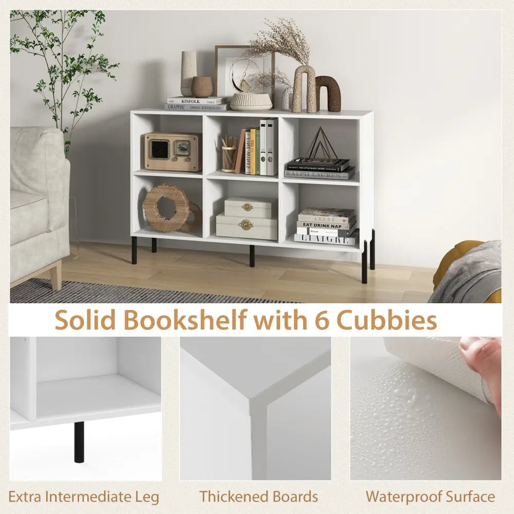 Open-Back Bookshelf with Drawer for Study-White - White - Bookcases