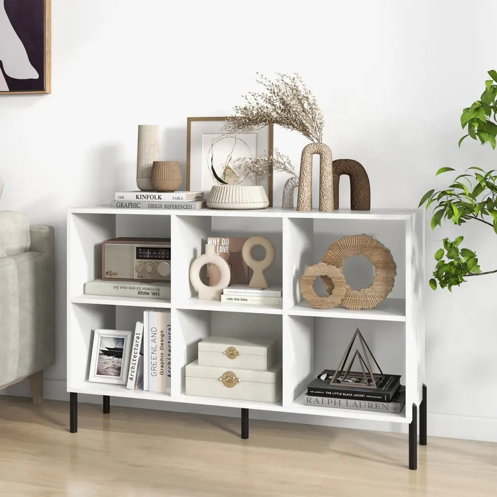 Open-Back Bookshelf with Drawer for Study-White - White - Bookcases